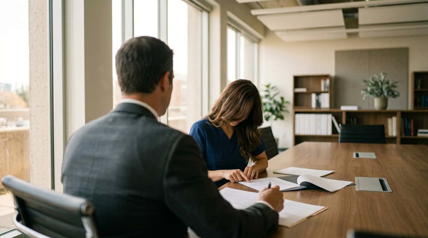Nurse meeting with a nurse license defense attorney to respond to a TBON investigation after a DWI in Texas